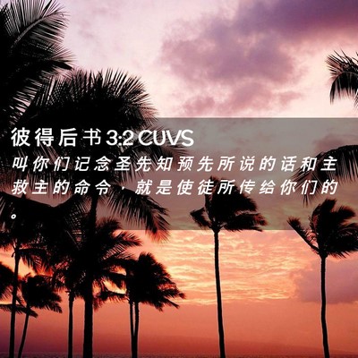 Picture 02 - 彼 得 后 书 3:2 CUVS - 叫 你 们 记 念 圣 先 知 预 先 所 说 - Bible Verse Picture
