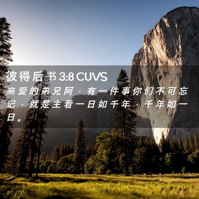 Picture 02 - 彼 得 后 书 3:8 CUVS - 亲 爱 的 弟 兄 阿 ， 有 一 件 事 你 - Bible Verse Picture