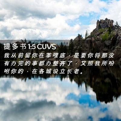 Picture 02 - 提 多 书 1:5 CUVS - 我 从 前 留 你 在 革 哩 底 ， 是 要 - Bible Verse Picture