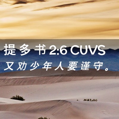 Picture 02 - 提 多 书 2:6 CUVS - 又 劝 少 年 人 要 谨 守 - Bible Verse Picture