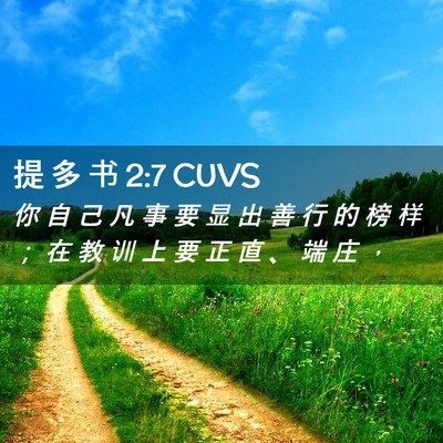 Picture 02 - 提 多 书 2:7 CUVS - 你 自 己 凡 事 要 显 出 善 行 的 榜 - Bible Verse Picture