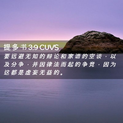 Picture 02 - 提 多 书 3:9 CUVS - 要 远 避 无 知 的 辩 论 和 家 谱 的 - Bible Verse Picture