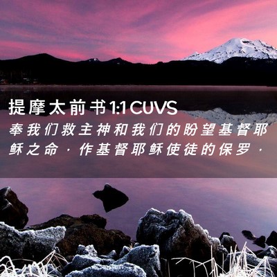 Picture 02 - 提 摩 太 前 书 1:1 CUVS - 奉 我 们 救 主 神 和 我 们 的 盼 望 - Bible Verse Picture