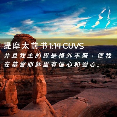 Picture 02 - 提 摩 太 前 书 1:14 CUVS - 并 且 我 主 的 恩 是 格 外 丰 盛 ， - Bible Verse Picture