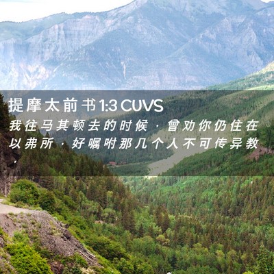 Picture 02 - 提 摩 太 前 书 1:3 CUVS - 我 往 马 其 顿 去 的 时 候 ， 曾 劝 - Bible Verse Picture