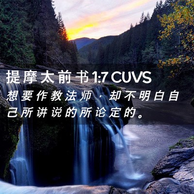 Picture 02 - 提 摩 太 前 书 1:7 CUVS - 想 要 作 教 法 师 ， 却 不 明 白 自 - Bible Verse Picture