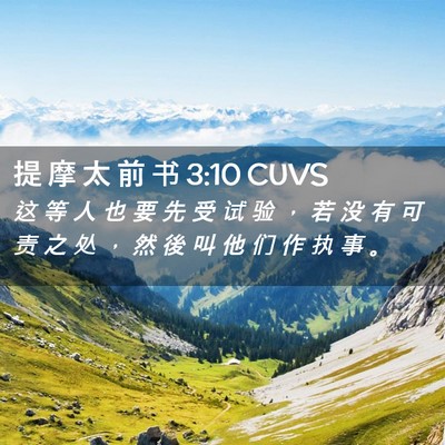 Picture 02 - 提 摩 太 前 书 3:10 CUVS - 这 等 人 也 要 先 受 试 验 ， 若 没 - Bible Verse Picture