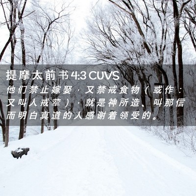 Picture 02 - 提 摩 太 前 书 4:3 CUVS - 他 们 禁 止 嫁 娶 ， 又 禁 戒 食 物 - Bible Verse Picture