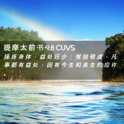 Picture 02 - 提 摩 太 前 书 4:8 CUVS - 操 练 身 体 ， 益 处 还 少 ； 惟 独 - Bible Verse Picture