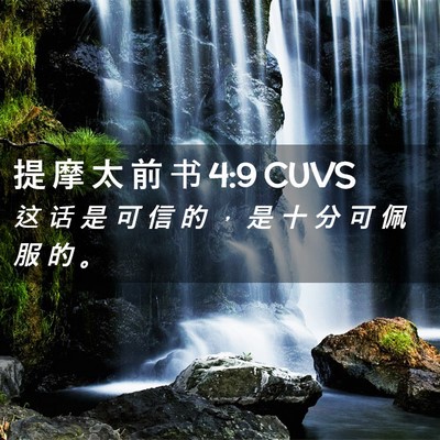 Picture 02 - 提 摩 太 前 书 4:9 CUVS - 这 话 是 可 信 的 ， 是 十 分 可 佩 - Bible Verse Picture