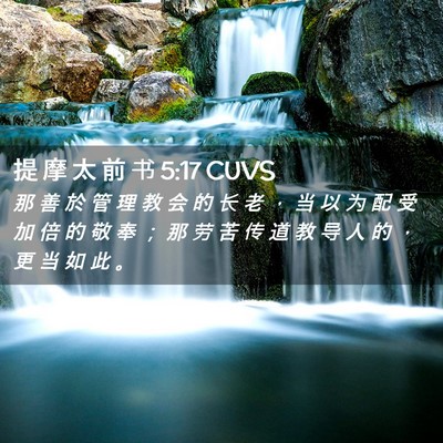 Picture 02 - 提 摩 太 前 书 5:17 CUVS - 那 善 於 管 理 教 会 的 长 老 ， 当 - Bible Verse Picture