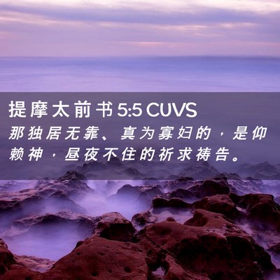 Picture 02 - 提 摩 太 前 书 5:5 CUVS - 那 独 居 无 靠 、 真 为 寡 妇 的 ， - Bible Verse Picture