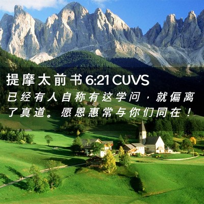 Picture 02 - 提 摩 太 前 书 6:21 CUVS - 已 经 有 人 自 称 有 这 学 问 ， 就 - Bible Verse Picture