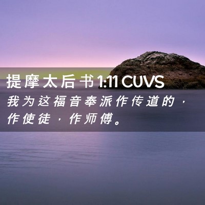 Picture 02 - 提 摩 太 后 书 1:11 CUVS - 我 为 这 福 音 奉 派 作 传 道 的 ， - Bible Verse Picture