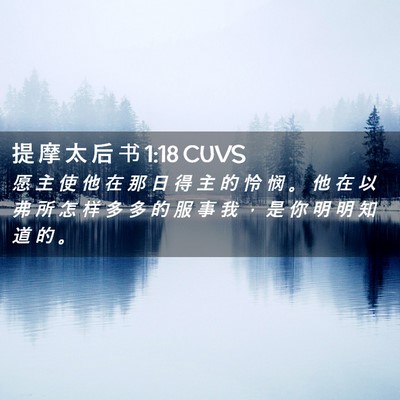 Picture 02 - 提 摩 太 后 书 1:18 CUVS - 愿 主 使 他 在 那 日 得 主 的 怜 悯 - Bible Verse Picture