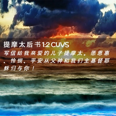 Picture 02 - 提 摩 太 后 书 1:2 CUVS - 写 信 给 我 亲 爱 的 儿 子 提 摩 太 - Bible Verse Picture