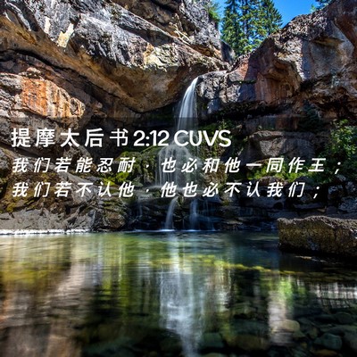 Picture 02 - 提 摩 太 后 书 2:12 CUVS - 我 们 若 能 忍 耐 ， 也 必 和 他 一 - Bible Verse Picture