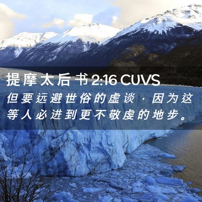 Picture 02 - 提 摩 太 后 书 2:16 CUVS - 但 要 远 避 世 俗 的 虚 谈 ， 因 为 - Bible Verse Picture