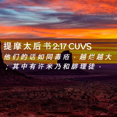 Picture 02 - 提 摩 太 后 书 2:17 CUVS - 他 们 的 话 如 同 毒 疮 ， 越 烂 越 - Bible Verse Picture