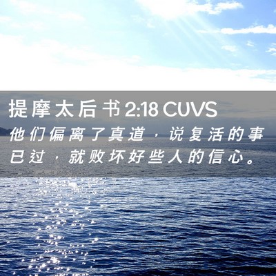 Picture 02 - 提 摩 太 后 书 2:18 CUVS - 他 们 偏 离 了 真 道 ， 说 复 活 的 - Bible Verse Picture