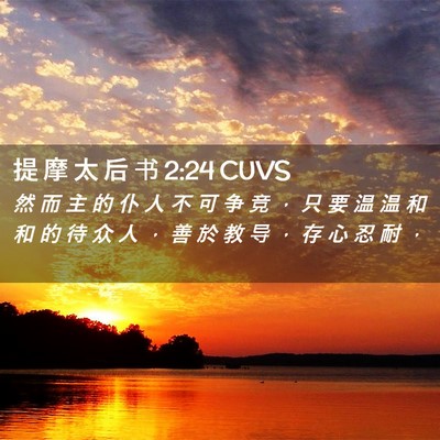 Picture 02 - 提 摩 太 后 书 2:24 CUVS - 然 而 主 的 仆 人 不 可 争 竞 ， 只 - Bible Verse Picture