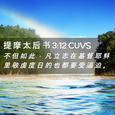 Picture 02 - 提 摩 太 后 书 3:12 CUVS - 不 但 如 此 ， 凡 立 志 在 基 督 耶 - Bible Verse Picture