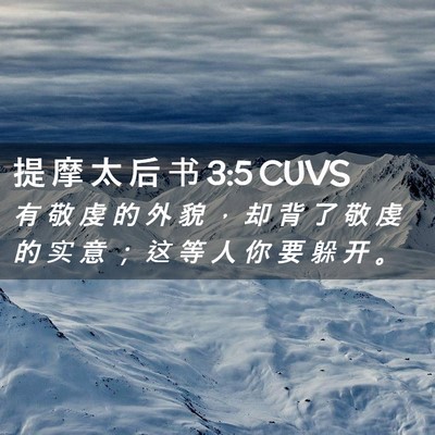 Picture 02 - 提 摩 太 后 书 3:5 CUVS - 有 敬 虔 的 外 貌 ， 却 背 了 敬 虔 - Bible Verse Picture