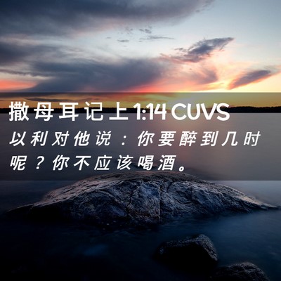 Picture 02 - 撒 母 耳 记 上 1:14 CUVS - 以 利 对 他 说 ： 你 要 醉 到 几 时 - Bible Verse Picture