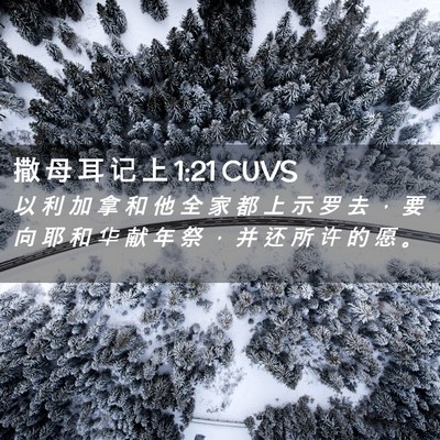 Picture 02 - 撒 母 耳 记 上 1:21 CUVS - 以 利 加 拿 和 他 全 家 都 上 示 罗 - Bible Verse Picture