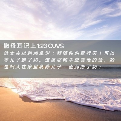 Picture 02 - 撒 母 耳 记 上 1:23 CUVS - 他 丈 夫 以 利 加 拿 说 ： 就 随 你 - Bible Verse Picture