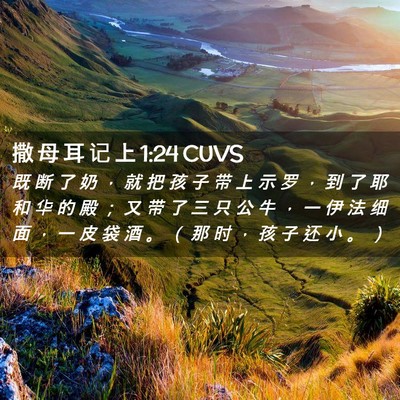 Picture 02 - 撒 母 耳 记 上 1:24 CUVS - 既 断 了 奶 ， 就 把 孩 子 带 上 示 - Bible Verse Picture