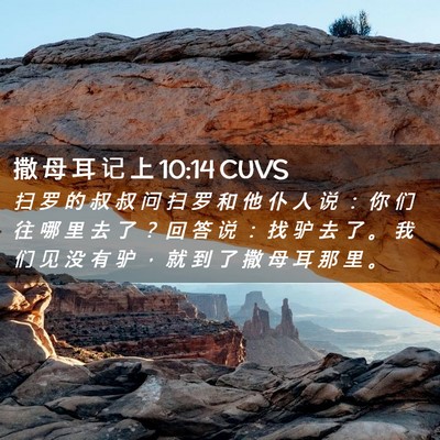Picture 02 - 撒 母 耳 记 上 10:14 CUVS - 扫 罗 的 叔 叔 问 扫 罗 和 他 仆 人 - Bible Verse Picture