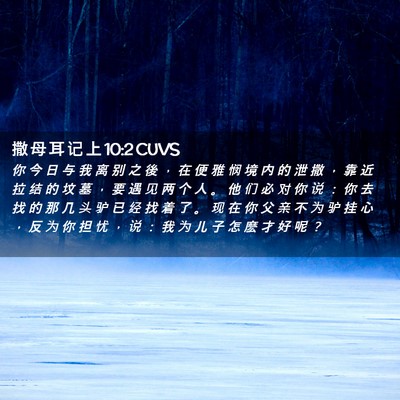 Picture 02 - 撒 母 耳 记 上 10:2 CUVS - 你 今 日 与 我 离 别 之 後 ， 在 便 - Bible Verse Picture