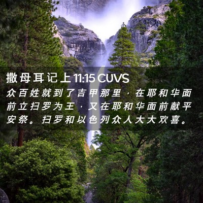 Picture 02 - 撒 母 耳 记 上 11:15 CUVS - 众 百 姓 就 到 了 吉 甲 那 里 ， 在 - Bible Verse Picture