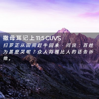 Picture 02 - 撒 母 耳 记 上 11:5 CUVS - 扫 罗 正 从 田 间 赶 牛 回 来 ， 问 - Bible Verse Picture