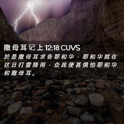 Picture 02 - 撒 母 耳 记 上 12:18 CUVS - 於 是 撒 母 耳 求 告 耶 和 华 ， 耶 - Bible Verse Picture