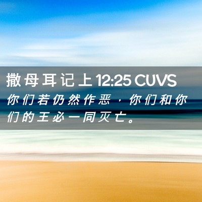 Picture 02 - 撒 母 耳 记 上 12:25 CUVS - 你 们 若 仍 然 作 恶 ， 你 们 和 你 - Bible Verse Picture