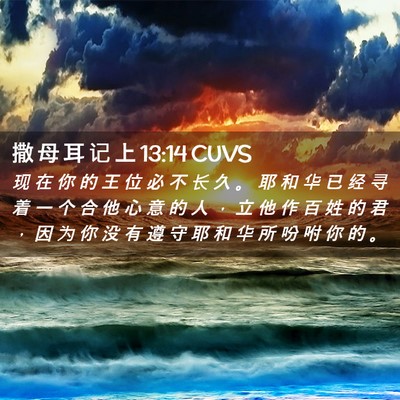 Picture 02 - 撒 母 耳 记 上 13:14 CUVS - 现 在 你 的 王 位 必 不 长 久 。 耶 - Bible Verse Picture