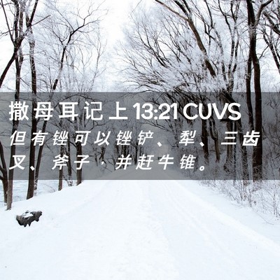 Picture 02 - 撒 母 耳 记 上 13:21 CUVS - 但 有 锉 可 以 锉 铲 、 犁 、 三 齿 - Bible Verse Picture