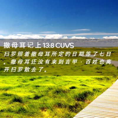 Picture 02 - 撒 母 耳 记 上 13:8 CUVS - 扫 罗 照 着 撒 母 耳 所 定 的 日 期 - Bible Verse Picture