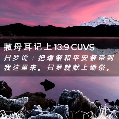 Picture 02 - 撒 母 耳 记 上 13:9 CUVS - 扫 罗 说 ： 把 燔 祭 和 平 安 祭 带 - Bible Verse Picture