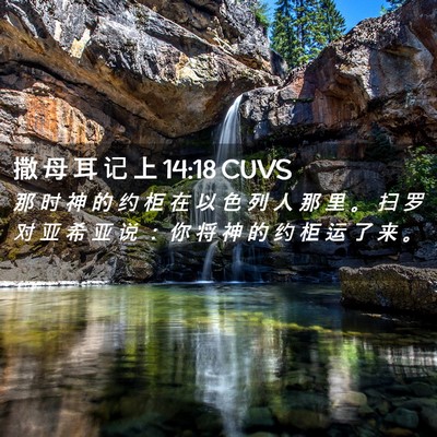Picture 02 - 撒 母 耳 记 上 14:18 CUVS - 那 时 神 的 约 柜 在 以 色 列 人 那 - Bible Verse Picture