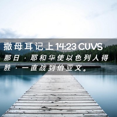 Picture 02 - 撒 母 耳 记 上 14:23 CUVS - 那 日 ， 耶 和 华 使 以 色 列 人 得 - Bible Verse Picture