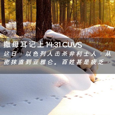 Picture 02 - 撒 母 耳 记 上 14:31 CUVS - 这 日 ， 以 色 列 人 击 杀 非 利 士 - Bible Verse Picture