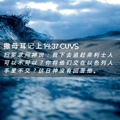 Picture 02 - 撒 母 耳 记 上 14:37 CUVS - 扫 罗 求 问 神 说 ： 我 下 去 追 赶 - Bible Verse Picture