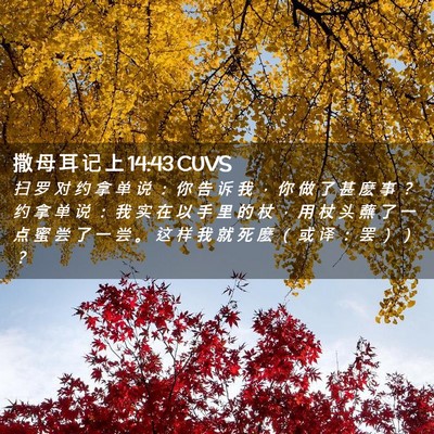 Picture 02 - 撒 母 耳 记 上 14:43 CUVS - 扫 罗 对 约 拿 单 说 ： 你 告 诉 我 - Bible Verse Picture