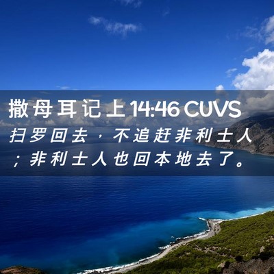 Picture 02 - 撒 母 耳 记 上 14:46 CUVS - 扫 罗 回 去 ， 不 追 赶 非 利 士 人 - Bible Verse Picture