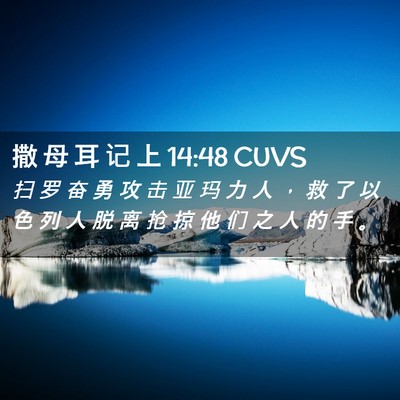 Picture 02 - 撒 母 耳 记 上 14:48 CUVS - 扫 罗 奋 勇 攻 击 亚 玛 力 人 ， 救 - Bible Verse Picture