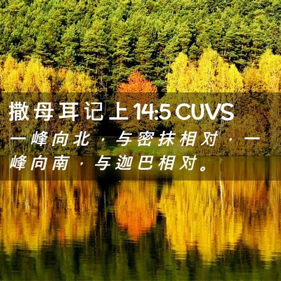 Picture 02 - 撒 母 耳 记 上 14:5 CUVS - 一 峰 向 北 ， 与 密 抹 相 对 ， 一 - Bible Verse Picture
