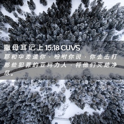 Picture 02 - 撒 母 耳 记 上 15:18 CUVS - 耶 和 华 差 遣 你 ， 吩 咐 你 说 ， - Bible Verse Picture